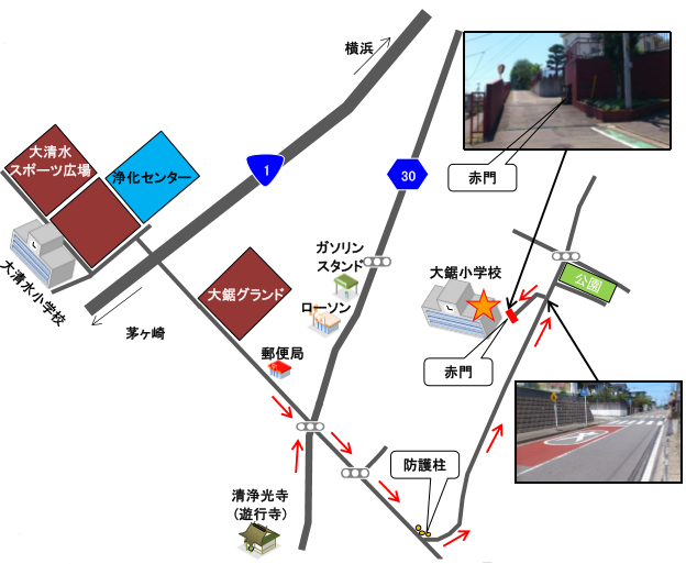 大鋸小学校のアクセスマップ1